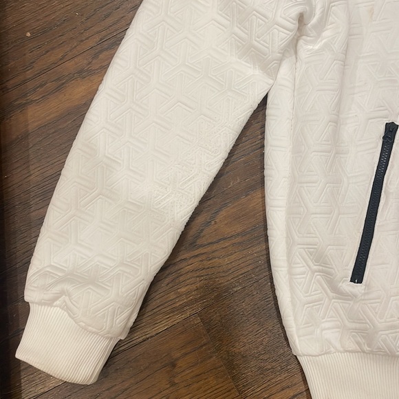 Adidas White Embossed Bomber Jacket - XS - Picture 4 of 5